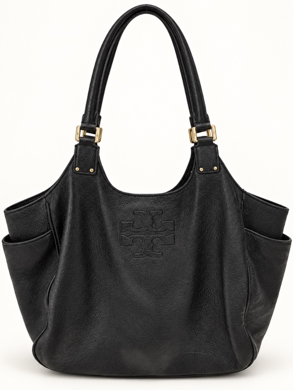 Tory Burch Black Pebbled Leather Shoulder Tote Bag Beautiful Tory Burch shoulde